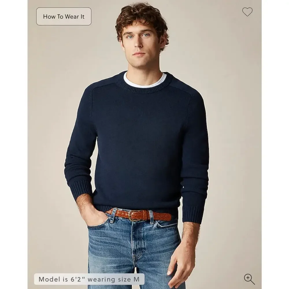 J. Crew Heritage cotton crewneck sweater Navy Coral Clay Stripe NWT size XXL